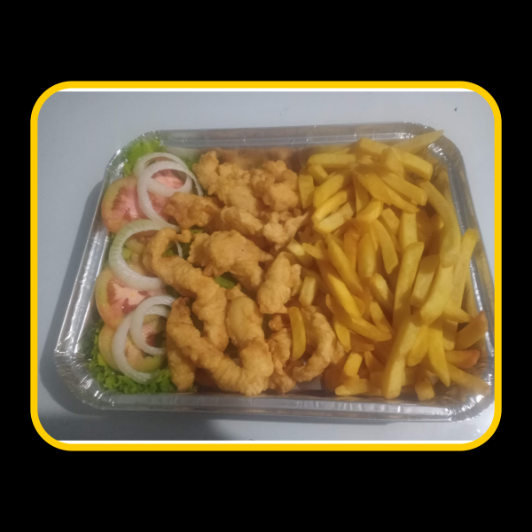 Petisco de Isca de Frango Empanado com Fritas 3 Pessoas
